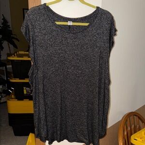 Black and Grey Cap Sleeve Top